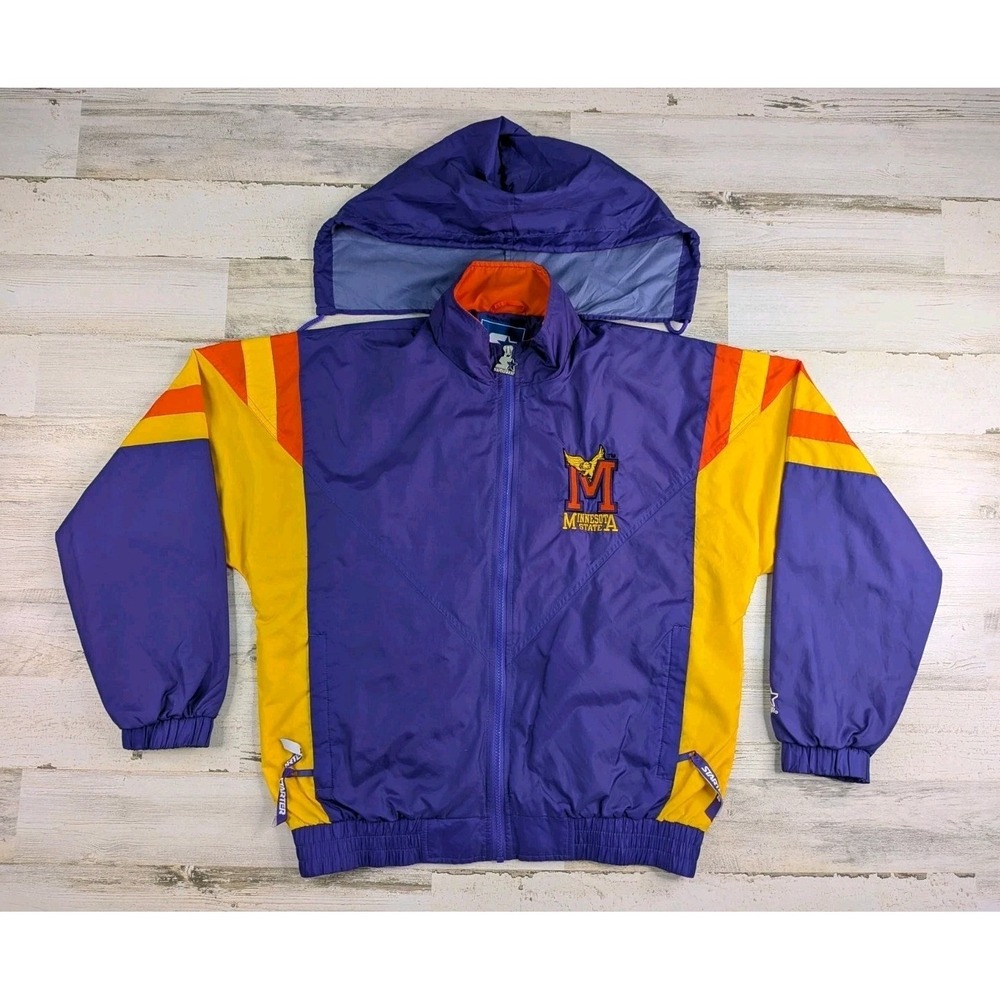 Vintage Starter Jacket Mens Small Minnesota State Screaming Eagles Sitcom Coach